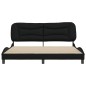 vidaXL Estructura de cama con cabecero de tela negro 180x200 cm