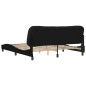 vidaXL Estructura de cama con cabecero de tela negro 180x200 cm