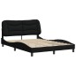 vidaXL Estructura de cama con cabecero de tela negro 140x200 cm vidaXL Estructura de cama con cabecero de tela negro 140x200 cm