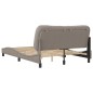 vidaXL Estructura de cama con cabecero de tela gris taupe 140x190 cm