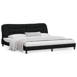 vidaXL Estructura de cama con cabecero de tela negro 200x200 cm