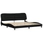 vidaXL Estructura de cama con cabecero de tela negro 200x200 cm vidaXL Estructura de cama con cabecero de tela negro 200x200 cm