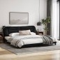 vidaXL Estructura de cama con cabecero de tela negro 200x200 cm vidaXL Estructura de cama con cabecero de tela negro 200x200 cm