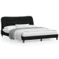 vidaXL Estructura de cama con cabecero de tela negro 160x200 cm vidaXL Estructura de cama con cabecero de tela negro 160x200 cm