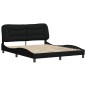 vidaXL Estructura de cama con cabecero de tela negro 160x200 cm vidaXL Estructura de cama con cabecero de tela negro 160x200 cm