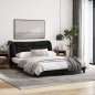 vidaXL Estructura de cama con cabecero de tela negro 160x200 cm vidaXL Estructura de cama con cabecero de tela negro 160x200 cm