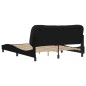 vidaXL Estructura de cama con cabecero de tela negro 160x200 cm vidaXL Estructura de cama con cabecero de tela negro 160x200 cm