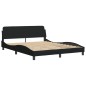 vidaXL Estructura de cama con cabecero de tela negro 160x200 cm vidaXL Estructura de cama con cabecero de tela negro 160x200 cm
