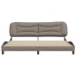 vidaXL Estructura de cama con cabecero de tela gris taupe 200x200 cm vidaXL Estructura de cama con cabecero de tela gris taupe 200x200 cm