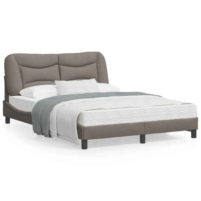 vidaXL Estructura de cama con cabecero de tela gris taupe 140x200 cm