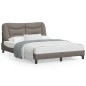 vidaXL Estructura de cama con cabecero de tela gris taupe 140x200 cm