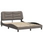 vidaXL Estructura de cama con cabecero de tela gris taupe 140x200 cm