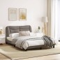 vidaXL Estructura de cama con cabecero de tela gris taupe 140x200 cm