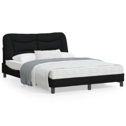vidaXL Estructura de cama con cabecero de tela negro 120x200 cm