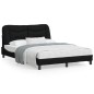 vidaXL Estructura de cama con cabecero de tela negro 120x200 cm vidaXL Estructura de cama con cabecero de tela negro 120x200 cm