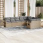 vidaXL Set de sofás de jardín 9 pzas con cojines ratán sintético beige vidaXL Set de sofás de jardín 9 pzas con cojines ratán sintético beige