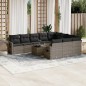 vidaXL Set de sofás de jardín 11 pzas y cojines ratán sintético gris vidaXL Set de sofás de jardín 11 pzas y cojines ratán sintético gris