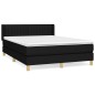 vidaXL Cama box spring con colchón tela negro 140x200 cm vidaXL Cama box spring con colchón tela negro 140x200 cm