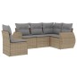 vidaXL Juego de sofás jardín con cojines 5 pzas ratán sintético beige vidaXL Juego de sofás jardín con cojines 5 pzas ratán sintético beige