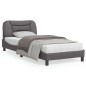 vidaXL Estructura de cama con cabecero cuero sintético gris 80x200 cm vidaXL Estructura de cama con cabecero cuero sintético gris 80x200 cm