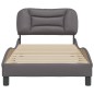 vidaXL Estructura de cama con cabecero cuero sintético gris 80x200 cm vidaXL Estructura de cama con cabecero cuero sintético gris 80x200 cm