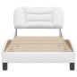 vidaXL Estructura de cama con cabecero cuero sintético blanco 80x200cm vidaXL Estructura de cama con cabecero cuero sintético blanco 80x200cm