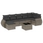 vidaXL Set de sofás de jardín 8 pzas y cojines ratán sintético gris vidaXL Set de sofás de jardín 8 pzas y cojines ratán sintético gris