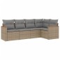 vidaXL Juego de sofás jardín con cojines 5 pzas ratán sintético beige vidaXL Juego de sofás jardín con cojines 5 pzas ratán sintético beige