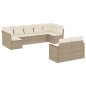 vidaXL Set de sofás de jardín 9 pzas con cojines ratán sintético beige vidaXL Set de sofás de jardín 9 pzas con cojines ratán sintético beige
