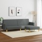 vidaXL Sofá cama de 2 plazas con taburete tela gris oscuro vidaXL Sofá cama de 2 plazas con taburete tela gris oscuro