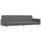 vidaXL Sofá cama de 2 plazas con taburete tela gris oscuro vidaXL Sofá cama de 2 plazas con taburete tela gris oscuro