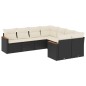 vidaXL Set de sofás de jardín 8 piezas y cojines ratán sintético negro vidaXL Set de sofás de jardín 8 piezas y cojines ratán sintético negro