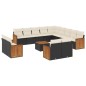 vidaXL Set sofás de jardín 14 pzas con cojines ratán sintético negro vidaXL Set sofás de jardín 14 pzas con cojines ratán sintético negro