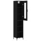vidaXL Aparador de madera contrachapada negro 34,5x34x180 cm vidaXL Aparador de madera contrachapada negro 34,5x34x180 cm