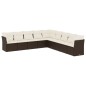 vidaXL Set de sofás de jardín 9 pzas y cojines ratán sintético marrón