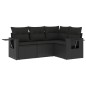 vidaXL Juego de sofás jardín 4 pzas con cojines ratán sintético negro vidaXL Juego de sofás jardín 4 pzas con cojines ratán sintético negro