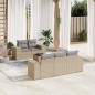 vidaXL Juego de sofás jardín con cojines 6 pzas ratán sintético beige vidaXL Juego de sofás jardín con cojines 6 pzas ratán sintético beige