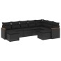 vidaXL Set de sofás de jardín 8 piezas y cojines ratán sintético negro vidaXL Set de sofás de jardín 8 piezas y cojines ratán sintético negro