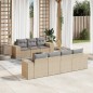 vidaXL Juego de sofás de jardín con cojines beige 8 pzas ratán PE vidaXL Juego de sofás de jardín con cojines beige 8 pzas ratán PE