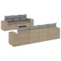 vidaXL Juego de sofás de jardín con cojines beige 8 pzas ratán PE vidaXL Juego de sofás de jardín con cojines beige 8 pzas ratán PE