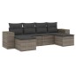 vidaXL Set de muebles de jardín 6 pzas y cojines ratán sintético gris vidaXL Set de muebles de jardín 6 pzas y cojines ratán sintético gris