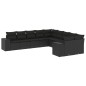 vidaXL Set de sofás de jardín 10 pzas cojines ratán sintético negro vidaXL Set de sofás de jardín 10 pzas cojines ratán sintético negro