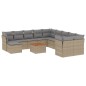 vidaXL Juego de sofás jardín con cojines beige mezcla 12 pzas ratán PE vidaXL Juego de sofás jardín con cojines beige mezcla 12 pzas ratán PE