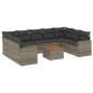 vidaXL Set de sofás de jardín 10 pzas con cojines ratán sintético gris vidaXL Set de sofás de jardín 10 pzas con cojines ratán sintético gris