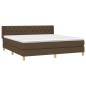 vidaXL Cama box spring con colchón tela marrón oscuro 160x200 cm vidaXL Cama box spring con colchón tela marrón oscuro 160x200 cm