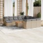 vidaXL Juego de sofás jardín con cojines beige mezcla 13 pzas ratán PE vidaXL Juego de sofás jardín con cojines beige mezcla 13 pzas ratán PE