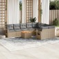 vidaXL Juego de sofás jardín con cojines beige 10 pzas ratán sintético vidaXL Juego de sofás jardín con cojines beige 10 pzas ratán sintético