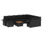 vidaXL Set de sofás de jardín 11 pzas y cojines ratán sintético negro vidaXL Set de sofás de jardín 11 pzas y cojines ratán sintético negro