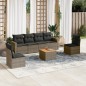 vidaXL Set de sofás de jardín 7 piezas con cojines ratán PE gris vidaXL Set de sofás de jardín 7 piezas con cojines ratán PE gris