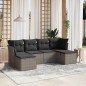 vidaXL Set de muebles de jardín 6 pzas y cojines ratán sintético gris vidaXL Set de muebles de jardín 6 pzas y cojines ratán sintético gris
